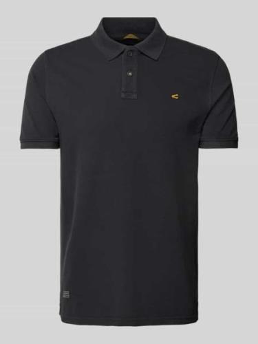 camel active Poloshirt mit Label-Stitching in Anthrazit, Größe XXL