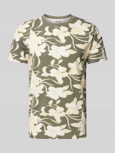 Lindbergh T-Shirt mit Allover-Muster Modell 'desert flower' in Oliv, G...