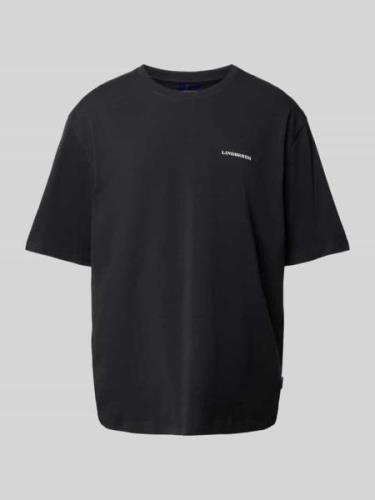 Lindbergh Oversized T-Shirt mit Label-Print in Black, Größe S