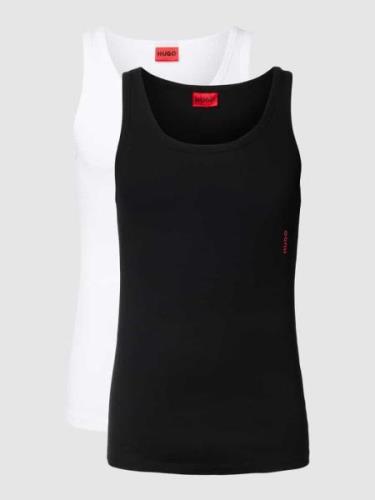 HUGO Tanktop mit Label-Print im 2er-Pack in Black, Größe S