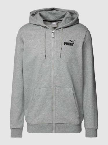 PUMA PERFORMANCE Sweatjacke mit Label-Print Modell 'Small Logo' in Sil...