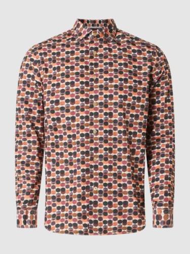 FIL NOIR Slim Fit Business-Hemd aus Baumwolle in Bordeaux, Größe 43