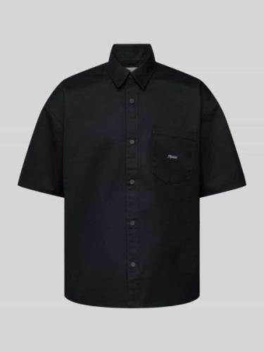 REVIEW Regular Fit Freizeithemd mit 1/2-Arm in Black, Größe XS