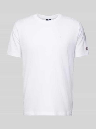 CHAMPION T-Shirt mit Logo-Stitching in Weiss, Größe L