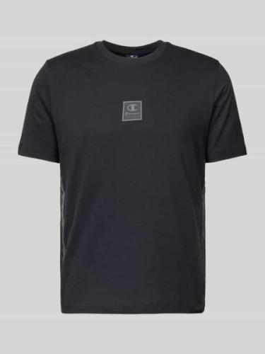 CHAMPION T-Shirt mit Label-Print in Black, Größe XS