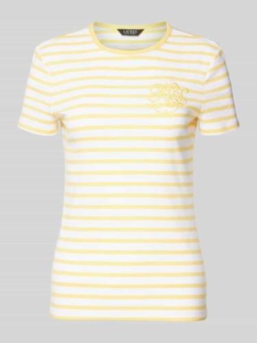 Lauren Ralph Lauren T-Shirt mit Logo-Stitching Modell 'ALLI' in Gelb, ...