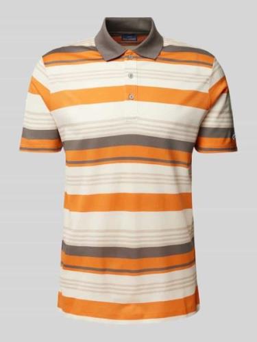 Paul & Shark Regular Fit Poloshirt mit Streifenmuster in Orange, Größe...