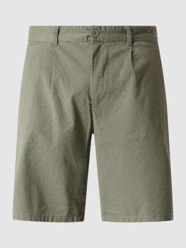 NOWADAYS Chino-Shorts mit Bundfalten in Oliv, Größe 29