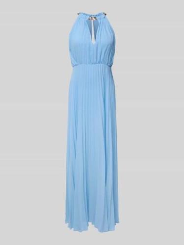 LIU JO BLACK Abendkleid mit Plisseefalten in Hellblau, Größe 32