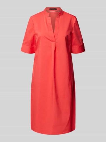 comma Knielanges Kleid mit Tunikakragen in Rot, Größe 42