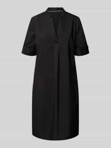 comma Knielanges Kleid mit Tunikakragen in Black, Größe 34