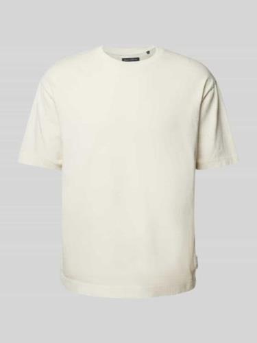Marc O'Polo T-Shirt in unifarbenes Design in Offwhite, Größe M