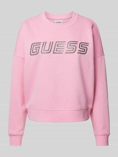 Guess Activewear Sweatshirt mit überschnittenen Schultern und Label-Pr...