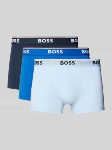 BOSS Trunks mit elastischem Logo-Bund im 3er-Pack in Blau, Größe L