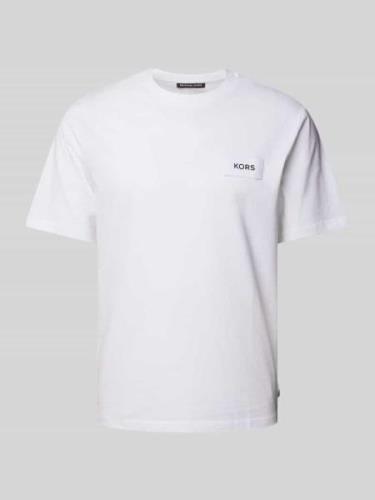 Michael Kors T-Shirt mit Label-Patch in Weiss, Größe S