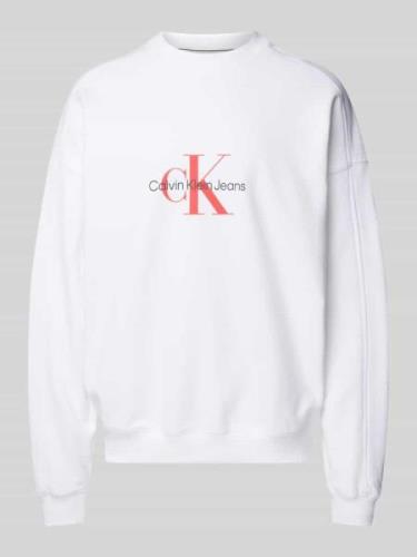 Calvin Klein Jeans Sweatshirt mit Label-Print Modell 'ARCHIVAL' in Wei...