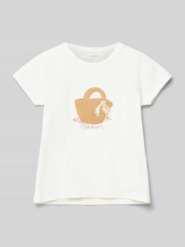 Name It T-Shirt mit Motiv-Stitching Modell 'HATTIE' in Offwhite, Größe...