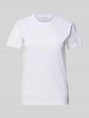 OPUS T-Shirt mit geripptem Rundhalsausschnitt Modell 'Samun' in Weiss,...