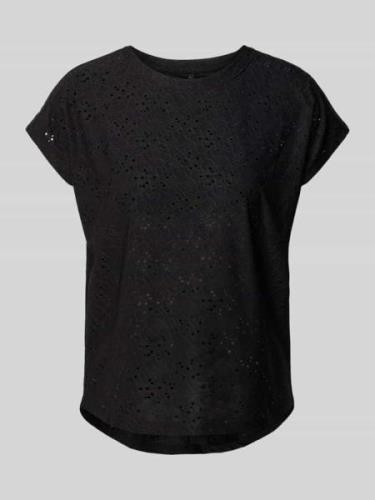 Only T-Shirt mit Lochstickerei Modell 'SMILLA' in Black, Größe XS