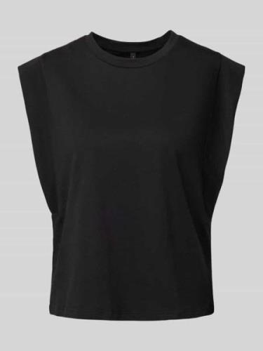 Only T-Shirt mit geripptem Rundhalsausschnitt Modell 'JEN' in Black, G...