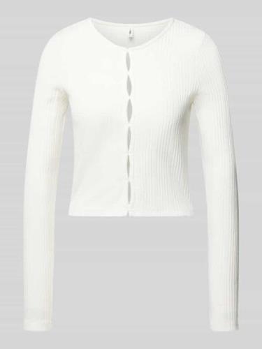 Only Cropped Longsleeve mit Rundhalsausschnitt Modell 'TINO' in Weiss,...