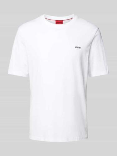 HUGO T-Shirt mit Label-Print Modell 'Dero' in Weiss, Größe L