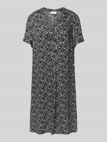 ROBE LÉGÈRE Knielanges Kleid mit Allover-Muster in BLACK, Größe 34