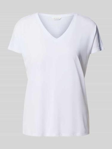 MSCH Copenhagen T-Shirt mit V-Ausschnitt Modell 'Fenya' in Weiss, Größ...