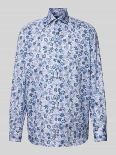 Eterna Comfort Fit Business-Hemd mit Allover-Muster in Blau, Größe 40