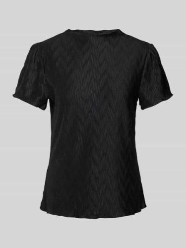 Vila T-Shirt mit Strukturmuster Modell 'PLISEA' in Black, Größe XS