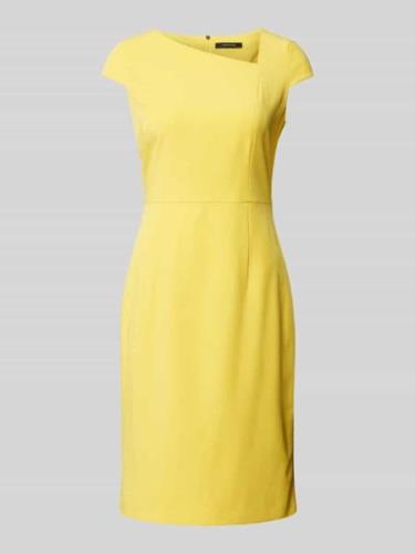 comma Knielanges Kleid mit Teilungsnähten in Gelb, Größe 34
