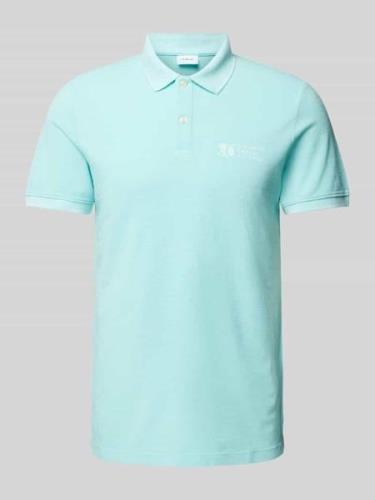 s.Oliver RED LABEL Regular Fit Poloshirt mit Label-Print in Helltuerki...