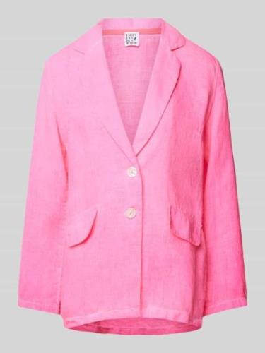 Emily Van den Bergh Leinenblazer mit Pattentaschen in Neon Pink, Größe...