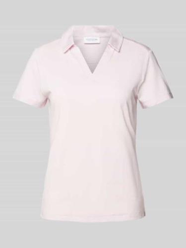 comma Casual Identity T-Shirt mit Umlegekragen in Rosa, Größe 36