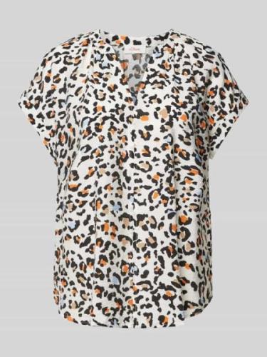 s.Oliver RED LABEL Blusenshirt mit Animal-Print in Weiss, Größe 34