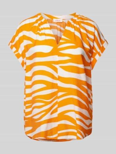 s.Oliver RED LABEL Blusenshirt mit Animal-Print in Orange, Größe 38