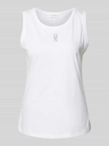 comma Casual Identity Tanktop mit Label-Print in Weiss, Größe 34