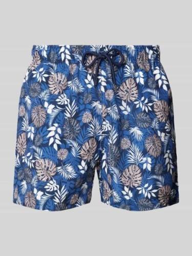 MCNEAL Regular Fit Badehose mit Allover-Muster in Marine, Größe L