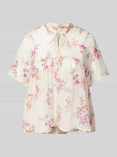 Only Bluse mit floralem Muster Modell 'AIDA ELISA' in Ecru, Größe M