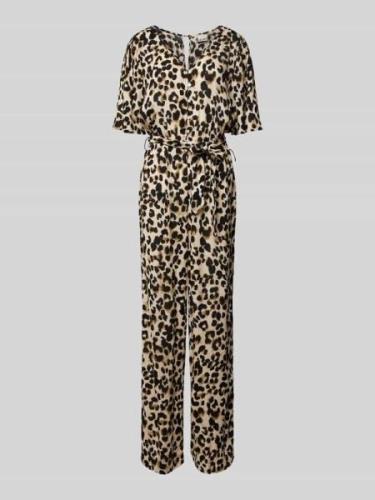 ICHI Jumpsuit mit Animal-Print Modell 'Marrakech' in Black, Größe M