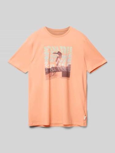 Tom Tailor T-Shirt mit Motiv-Print in Apricot, Größe 176