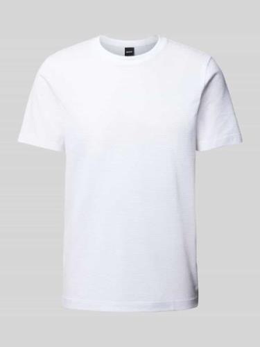 BOSS T-Shirt in unifarbenem Design Modell 'TIBURT' in Weiss, Größe L