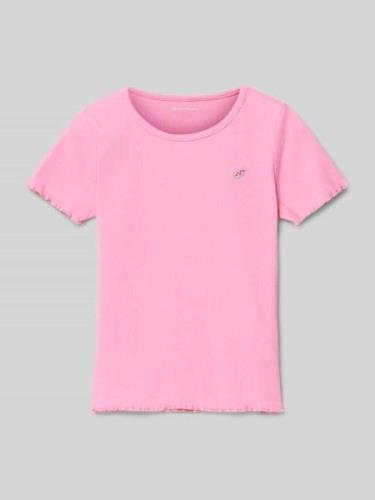 Tom Tailor T-Shirt mit Label-Stitching in Pink, Größe 116