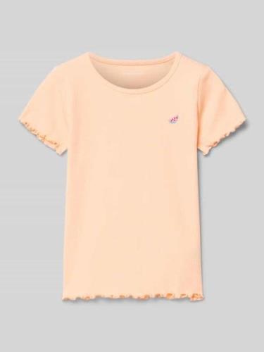 Tom Tailor T-Shirt mit Label-Stitching in Apricot, Größe 104