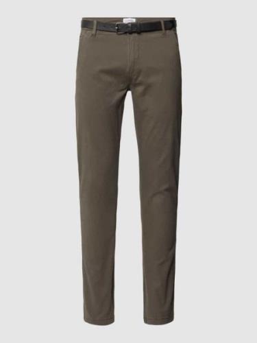 Lindbergh Classic Fit Chino mit Gesäßtaschen in Oliv, Größe 34/32