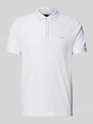 BOSS Green Poloshirt mit Label-Print Modell 'Paule' in Weiss, Größe XX...