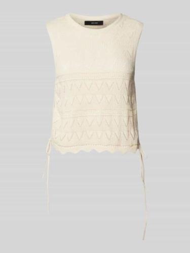 Vero Moda Stricktop mit Lochmuster Modell 'BALI' in Beige, Größe L