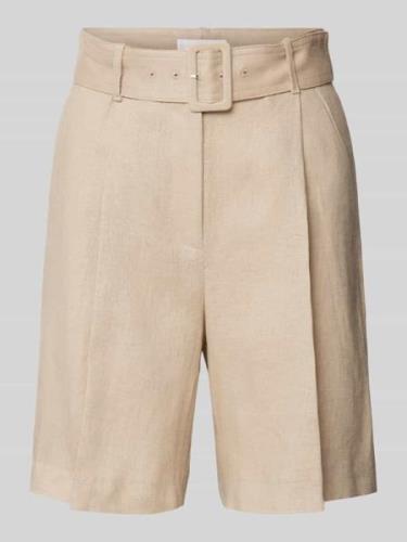 Mango Regular Fit Leinenshorts mit Bundfalten 'TEMPOLI' in Beige, Größ...