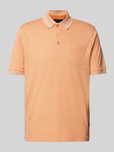 bugatti Regular Fit Poloshirt mit Brusttasche in Orange, Größe M