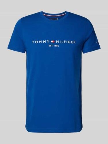 Tommy Hilfiger T-Shirt mit Label-Print in Royal, Größe S